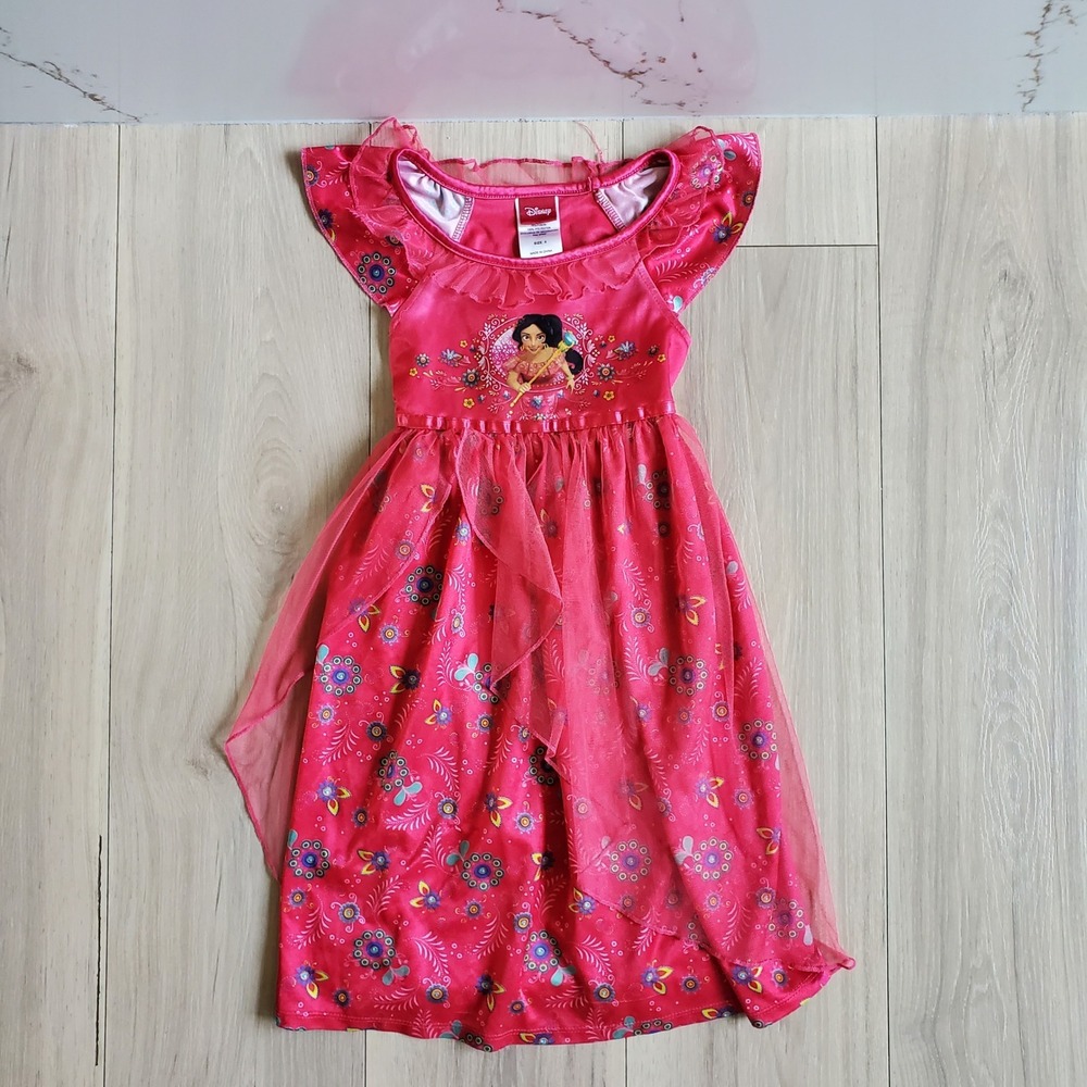 Disney Elena of Avalor Nightgown Girls 4 Pink Princess Costume Sleepwear Dress
